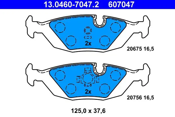 Handler.Part Brake pad set, disc brake ATE 13046070472 1