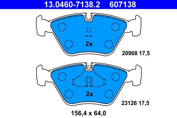 Handler.Part Brake pad set, disc brake ATE 13046071382 1