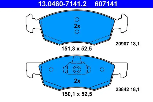 Handler.Part Brake pad set, disc brake ATE 13046071412 1