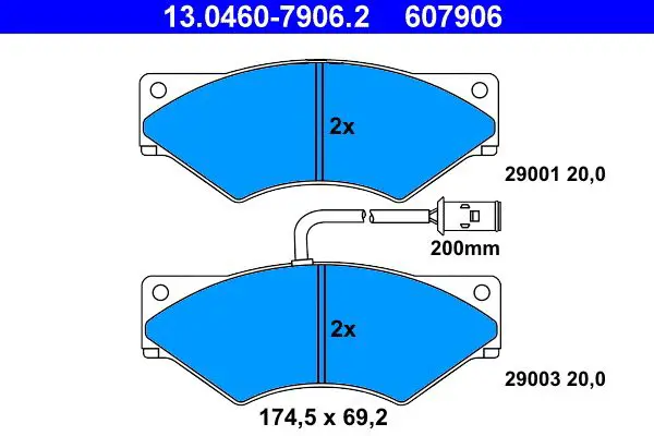 Handler.Part Brake pad set, disc brake ATE 13046079062 1