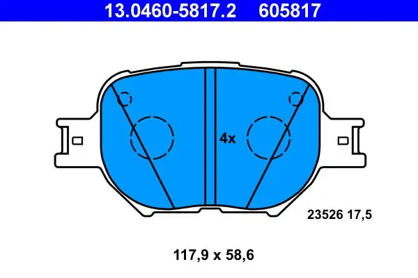 Handler.Part Brake pad set, disc brake ATE 13046058172 1