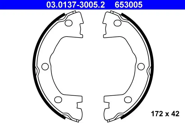 Handler.Part Brake shoe set, parking brake ATE 03013730052 1