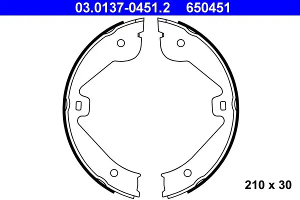 Handler.Part Brake shoe set, parking brake ATE 03013704512 1