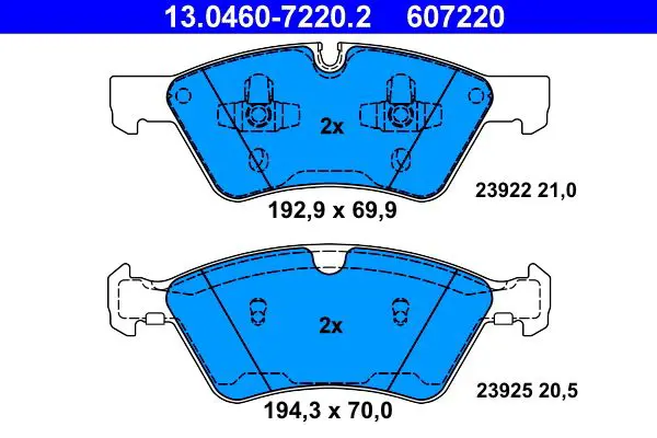 Handler.Part Brake pad set, disc brake ATE 13046072202 1