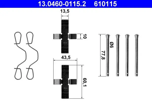 Handler.Part Accessory kit, disc brake pads ATE 13046001152 1