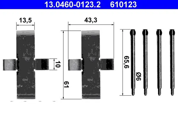 Handler.Part Accessory kit, disc brake pads ATE 13046001232 1