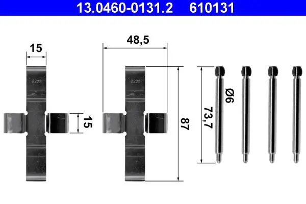 Handler.Part Accessory kit, disc brake pads ATE 13046001312 1