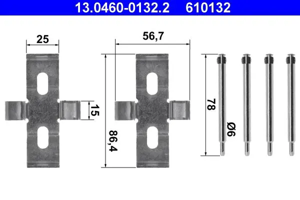 Handler.Part Accessory kit, disc brake pads ATE 13046001322 1