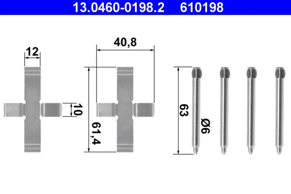 Handler.Part Accessory kit, disc brake pads ATE 13046001982 1