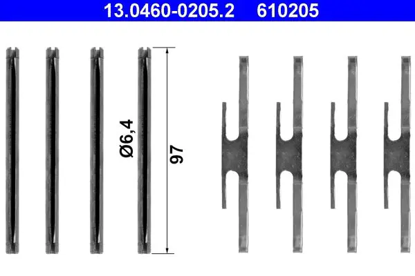 Handler.Part Accessory kit, disc brake pads ATE 13046002052 1