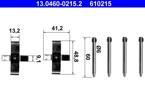 Handler.Part Accessory kit, disc brake pads ATE 13046002152 1