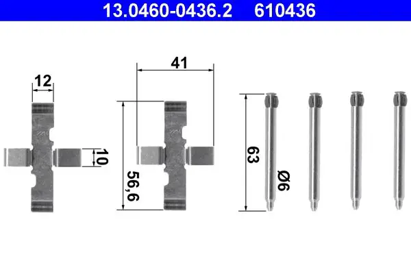 Handler.Part Accessory kit, disc brake pads ATE 13046004362 1