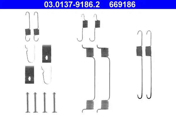 Handler.Part Accessory kit, brake shoes ATE 03013791862 1