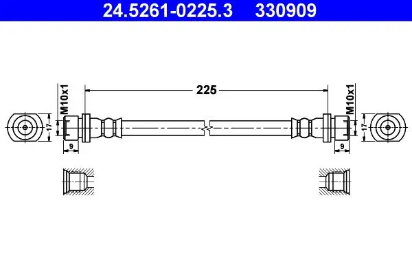 Handler.Part Brake hose ATE 24526102253 1