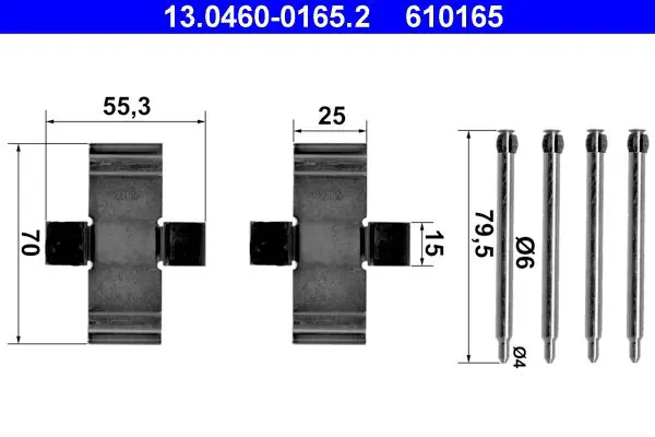 Handler.Part Accessory kit, disc brake pads ATE 13046001652 1