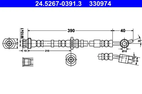 Handler.Part Brake hose ATE 24526703913 1