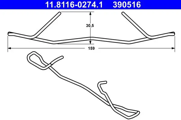 Handler.Part Spring, brake caliper ATE 11811602741 1