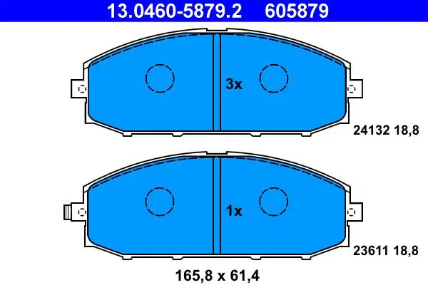 Handler.Part Brake pad set, disc brake ATE 13046058792 1