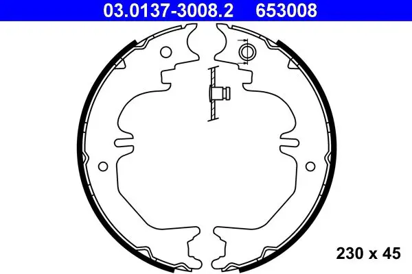 Handler.Part Brake shoe set, parking brake ATE 03013730082 1