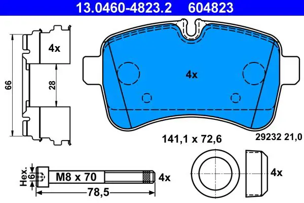 Handler.Part Brake pad set, disc brake ATE 13046048232 1