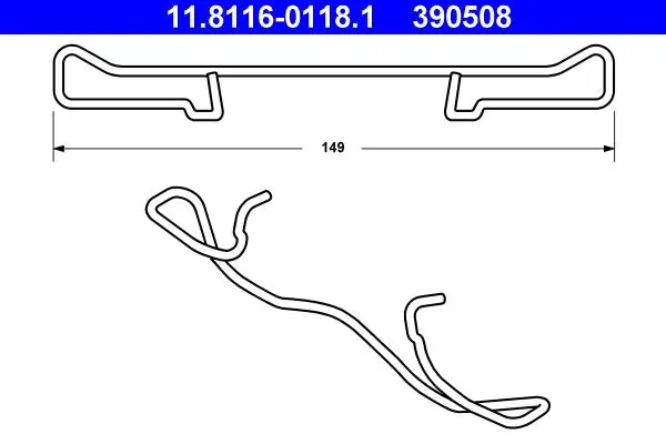 Handler.Part Spring, brake caliper ATE 11811601181 1