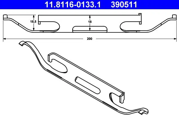 Handler.Part Spring, brake caliper ATE 11811601331 1