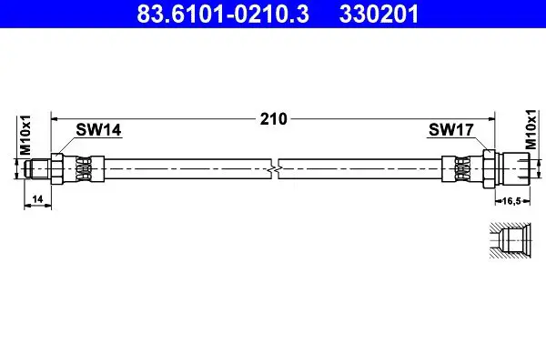 Handler.Part Brake hose ATE 83610102103 1