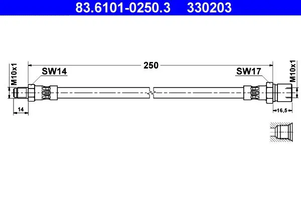 Handler.Part Brake hose ATE 83610102503 1