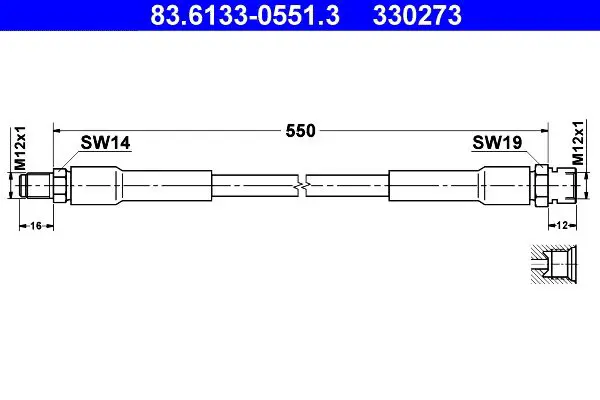 Handler.Part Brake hose ATE 83613305513 1