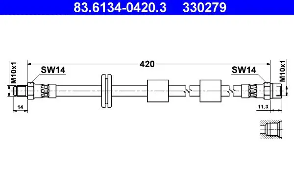 Handler.Part Brake hose ATE 83613404203 1