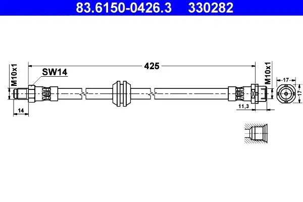 Handler.Part Brake hose ATE 83615004263 1