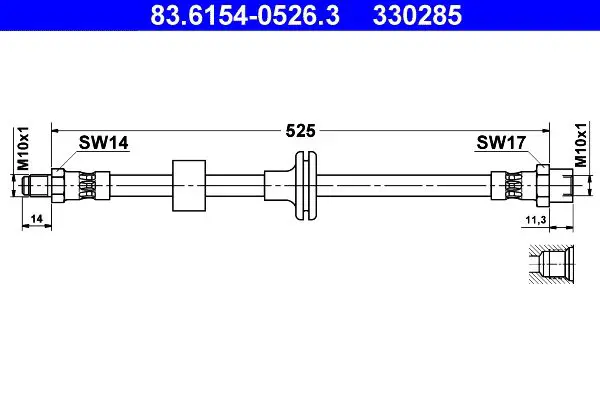 Handler.Part Brake hose ATE 83615405263 1