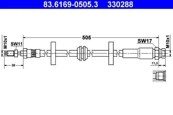 Handler.Part Brake hose ATE 83616905053 1