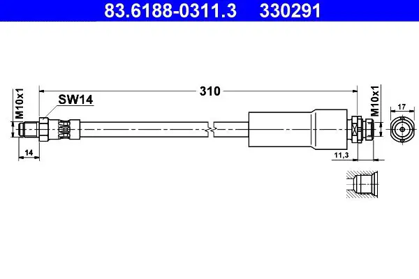 Handler.Part Brake hose ATE 83618803113 1