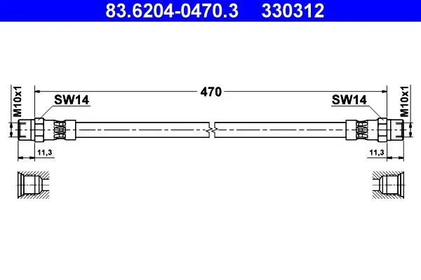 Handler.Part Brake hose ATE 83620404703 1