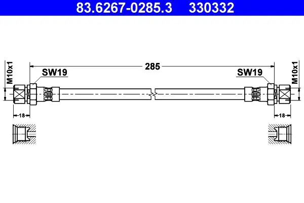 Handler.Part Brake hose ATE 83626702853 1