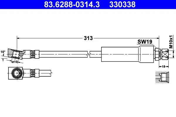 Handler.Part Brake hose ATE 83628803143 1