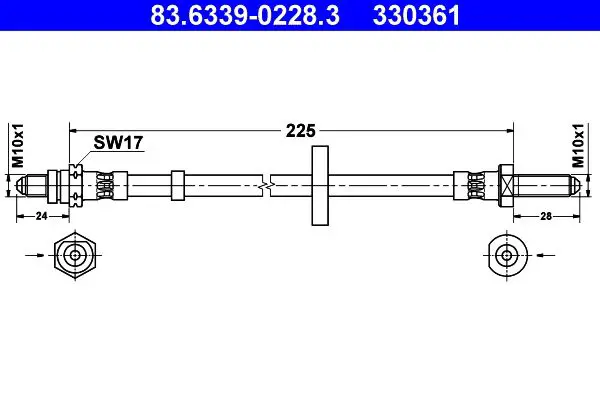 Handler.Part Brake hose ATE 83633902283 1