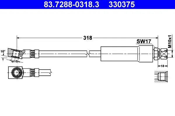 Handler.Part Brake hose ATE 83728803183 1