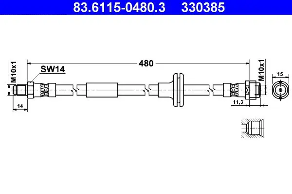 Handler.Part Brake hose ATE 83611504803 1