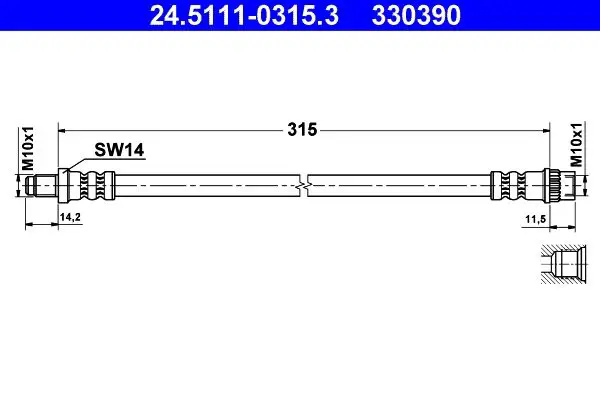 Handler.Part Brake hose ATE 24511103153 1