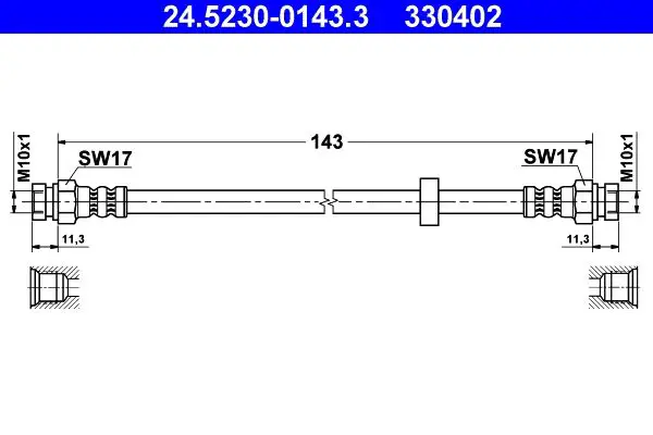 Handler.Part Brake hose ATE 24523001433 1