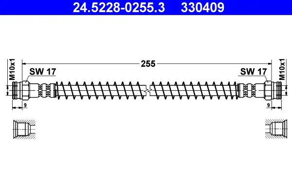 Handler.Part Brake hose ATE 24522802553 1