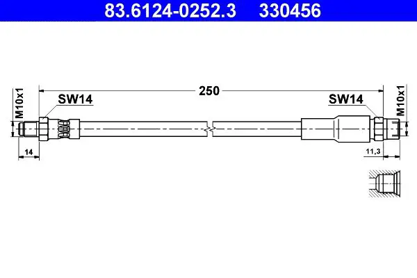 Handler.Part Brake hose ATE 83612402523 1