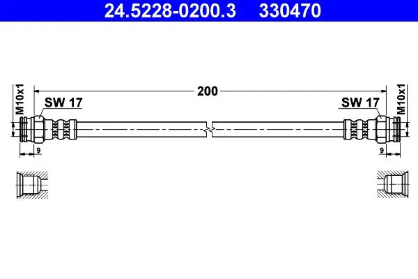 Handler.Part Brake hose ATE 24522802003 1