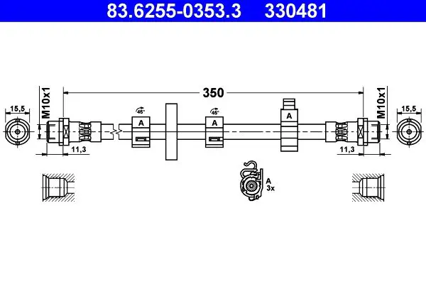 Handler.Part Brake hose ATE 83625503533 1