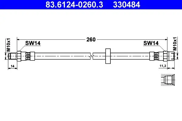 Handler.Part Brake hose ATE 83612402603 1