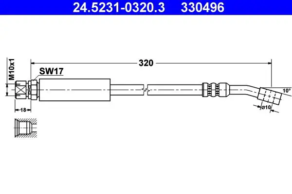 Handler.Part Brake hose ATE 24523103203 1