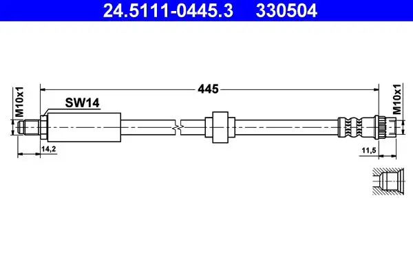 Handler.Part Brake hose ATE 24511104453 1