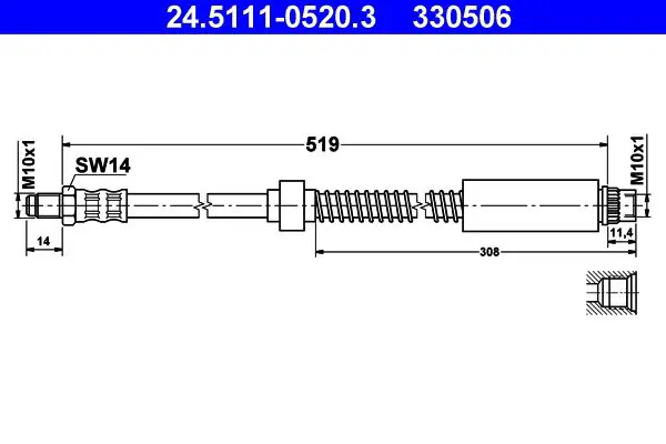 Handler.Part Brake hose ATE 24511105203 1